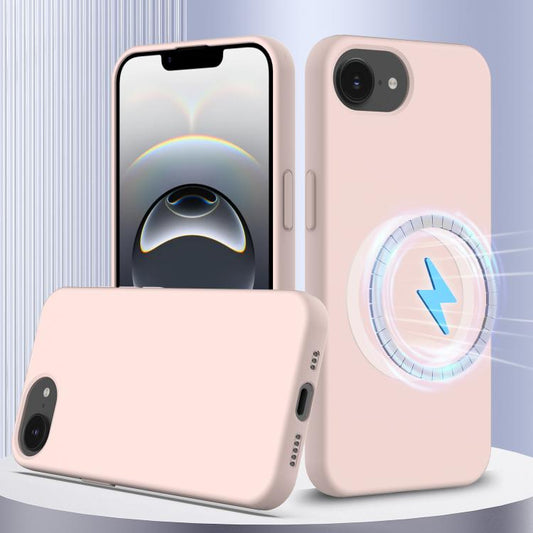 For iPhone 16e Shockproof Silicone Magsafe Phone Case(Sand Pink) - iPhone 16e Cases by PMC Jewellery | Online Shopping South Africa | PMC Jewellery | Buy Now Pay Later Mobicred