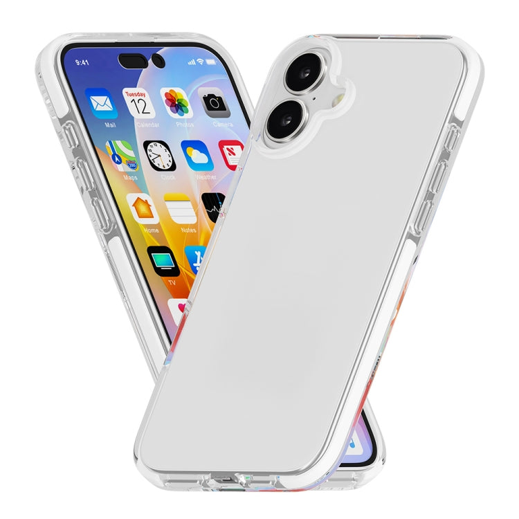 For iPhone 16 Plus Two-color Shockproof High Transparency TPU Phone Case(White) - iPhone 16 Plus Cases by PMC TechLife | Online Shopping South Africa | PMC TechLife | Buy Now Pay Later Mobicred