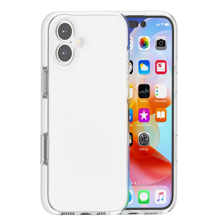 For iPhone 16 Plus Two-color Shockproof High Transparency TPU Phone Case(White) - iPhone 16 Plus Cases by PMC Jewellery | Online Shopping South Africa | PMC Jewellery | Buy Now Pay Later Mobicred