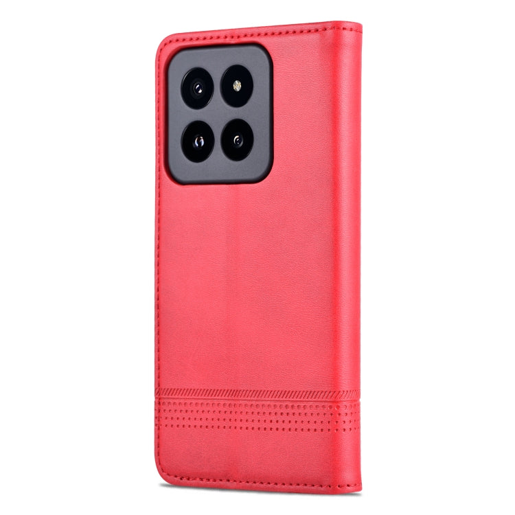 For Xiaomi 14 Pro AZNS Magnetic Calf Texture Flip Leather Phone Case(Red) - 14 Pro Cases by AZNS | Online Shopping South Africa | PMC Jewellery | Buy Now Pay Later Mobicred