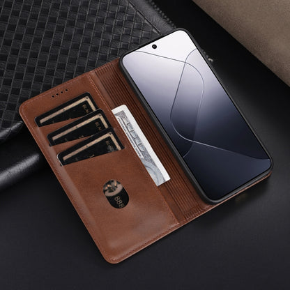 For Xiaomi 14 Pro AZNS Magnetic Calf Texture Flip Leather Phone Case(Black) - 14 Pro Cases by AZNS | Online Shopping South Africa | PMC Jewellery | Buy Now Pay Later Mobicred