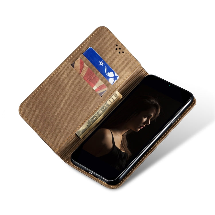 For vivo X100 Pro Denim Texture Flip Leather Phone Case(Khaki) - vivo Cases by imak | Online Shopping South Africa | PMC Jewellery | Buy Now Pay Later Mobicred
