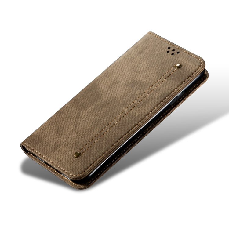 For vivo X100 Pro Denim Texture Flip Leather Phone Case(Khaki) - X100 Pro Cases by imak | Online Shopping South Africa | PMC Jewellery | Buy Now Pay Later Mobicred