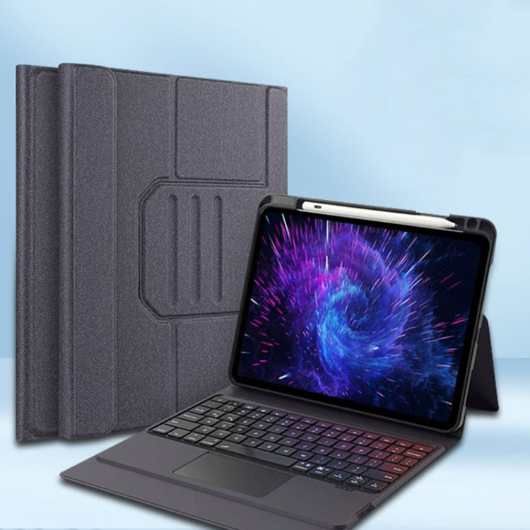 For iPad Air 2022 / 2020 Integrated Bluetooth Keyboard Leather Case with Backlight & Touchpad(Black) - For iPad Air by PMC TechLife | Online Shopping South Africa | PMC TechLife | Buy Now Pay Later Mobicred