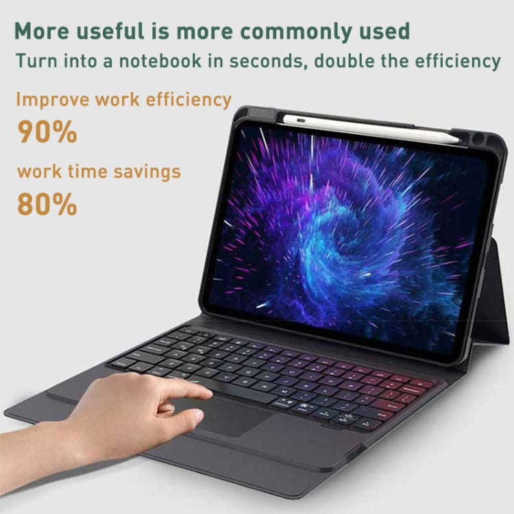 For iPad Pro 11 2022 / 2021 / 2020 Integrated Bluetooth Keyboard Leather Case with Backlight & Touchpad(Black) - For iPad Pro by PMC TechLife | Online Shopping South Africa | PMC TechLife