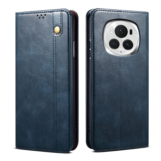 For Honor Magic6 Pro Oil Wax Crazy Horse Texture Leather Phone Case(Blue) - Honor Cases by PMC Jewellery | Online Shopping South Africa | PMC Jewellery | Buy Now Pay Later Mobicred