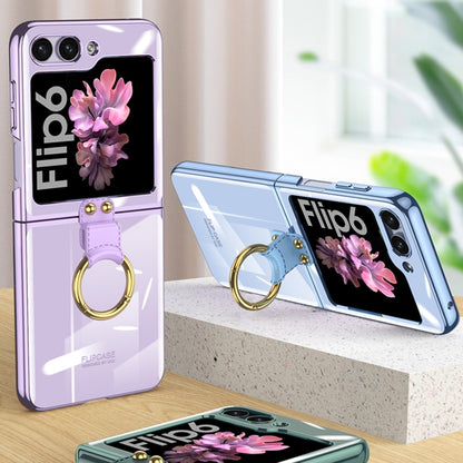 For Samsung Galaxy Z Flip6 GKK Electroplating Phone Case with Ring(Black) - Galaxy Z Flip6 5G Cases by GKK | Online Shopping South Africa | PMC Jewellery | Buy Now Pay Later Mobicred