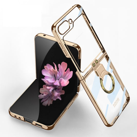 For Samsung Galaxy Z Flip6 GKK Electroplating Phone Case with Ring(Gold) - Galaxy Z Flip6 5G Cases by GKK | Online Shopping South Africa | PMC Jewellery | Buy Now Pay Later Mobicred