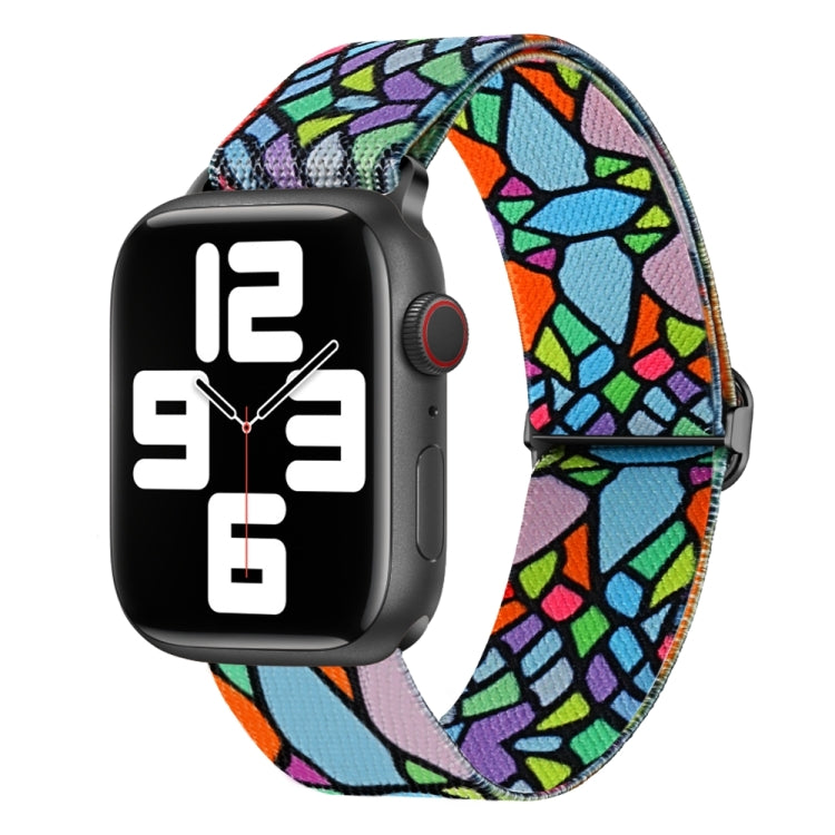 For Apple Watch 8 45mm  Painted Pattern Nylon Replacement Watch Band(Geometric Rainbow) - free shipping - PMc TechLife - Order now!