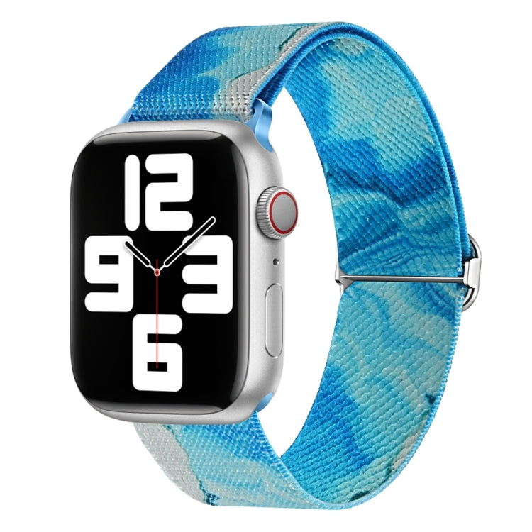 For Apple Watch 4 44mm Painted Pattern Nylon Replacement Watch Band(Ocean Blue) - Watch Bands by PMc TechLife | Online Shopping South Africa | PMc TechLife | Buy Now Pay Later Mobicred