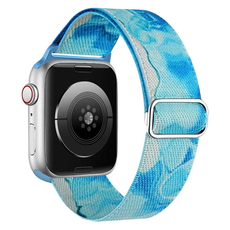 For Apple Watch 9 45mm Painted Pattern Nylon Replacement Watch Band(Ocean Blue) - Watch Bands by PMc TechLife | Online Shopping South Africa | PMc TechLife | Buy Now Pay Later Mobicred