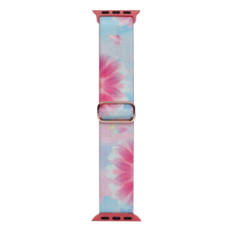 For Apple Watch 9 41mm Painted Pattern Nylon Replacement Watch Band(Flower Butterfly) - Watch Bands by PMc TechLife | Online Shopping South Africa | PMc TechLife | Buy Now Pay Later Mobicred