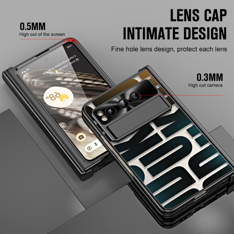 For Google Pixel Fold Integrated Electroplating Folding Phone Case with Hinge(Black) - Google Cases by PMC TechLife | Online Shopping South Africa | PMC TechLife | Buy Now Pay Later Mobicred
