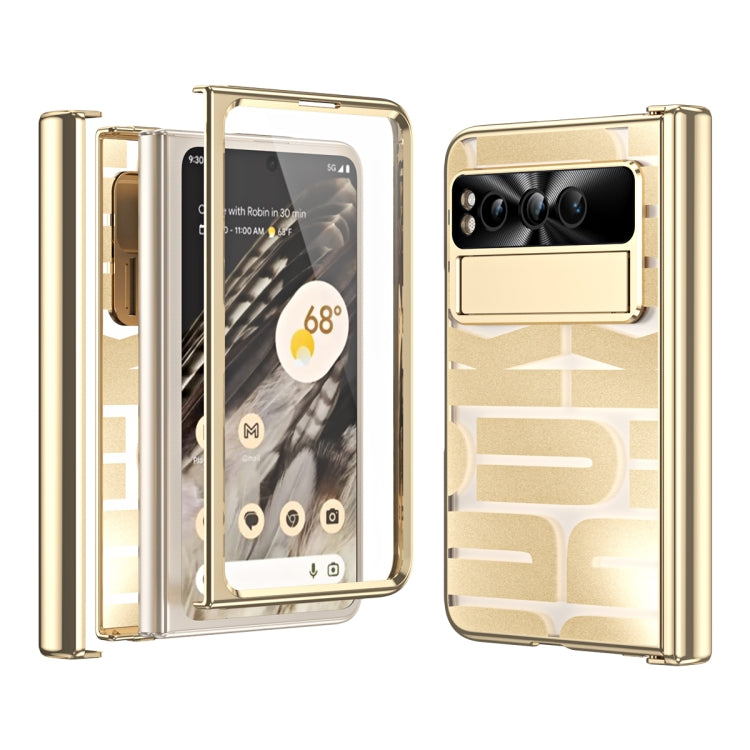 For Google Pixel Fold Integrated Electroplating Folding Phone Case with Hinge(Gold) - Google Cases by PMC TechLife | Online Shopping South Africa | PMC TechLife | Buy Now Pay Later Mobicred
