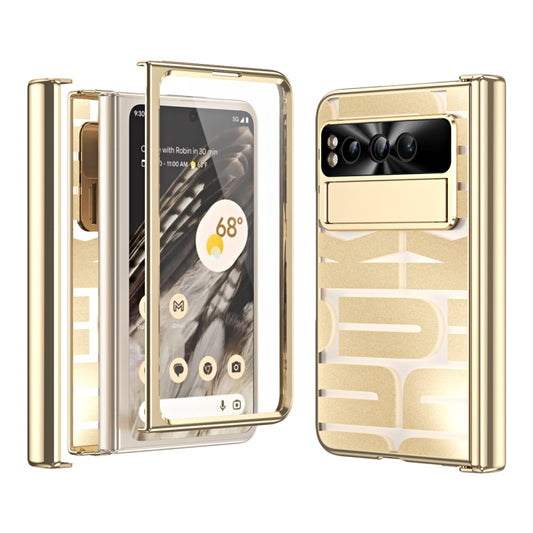 For Google Pixel Fold Integrated Electroplating Folding Phone Case with Hinge(Gold) - Google Cases by PMC Jewellery | Online Shopping South Africa | PMC Jewellery | Buy Now Pay Later Mobicred