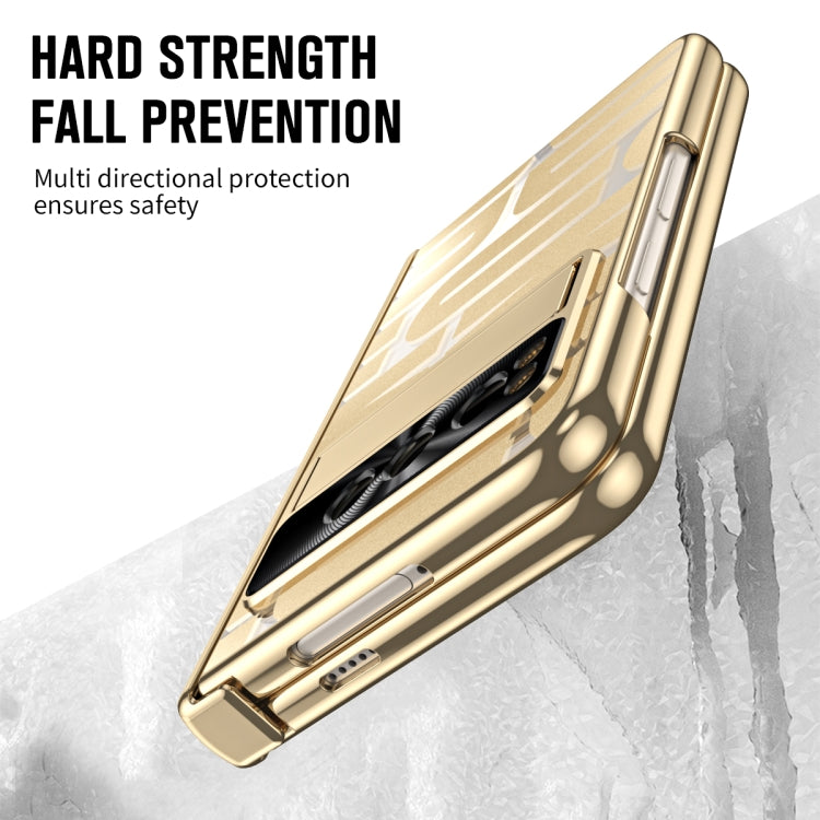 For Google Pixel Fold Integrated Electroplating Folding Phone Case with Hinge(Gold) - Google Cases by PMC TechLife | Online Shopping South Africa | PMC TechLife | Buy Now Pay Later Mobicred
