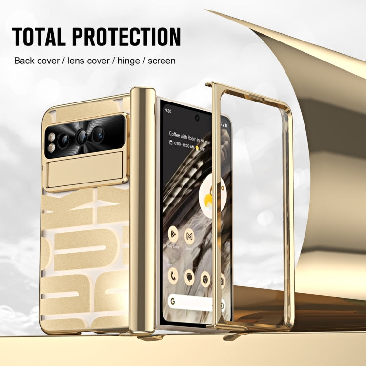 For Google Pixel Fold Integrated Electroplating Folding Phone Case with Hinge(Gold) - Google Cases by PMC TechLife | Online Shopping South Africa | PMC TechLife | Buy Now Pay Later Mobicred