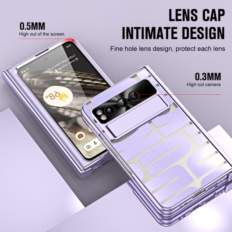 For Google Pixel Fold Integrated Electroplating Folding Phone Case with Hinge(Purple) - Google Cases by PMC TechLife | Online Shopping South Africa | PMC TechLife | Buy Now Pay Later Mobicred