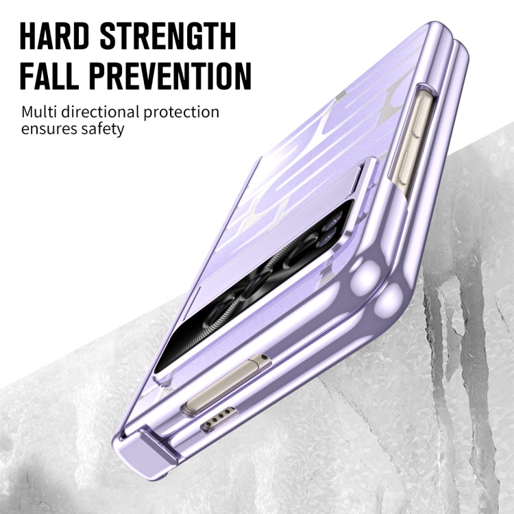 For Google Pixel Fold Integrated Electroplating Folding Phone Case with Hinge(Purple) - Google Cases by PMC TechLife | Online Shopping South Africa | PMC TechLife | Buy Now Pay Later Mobicred