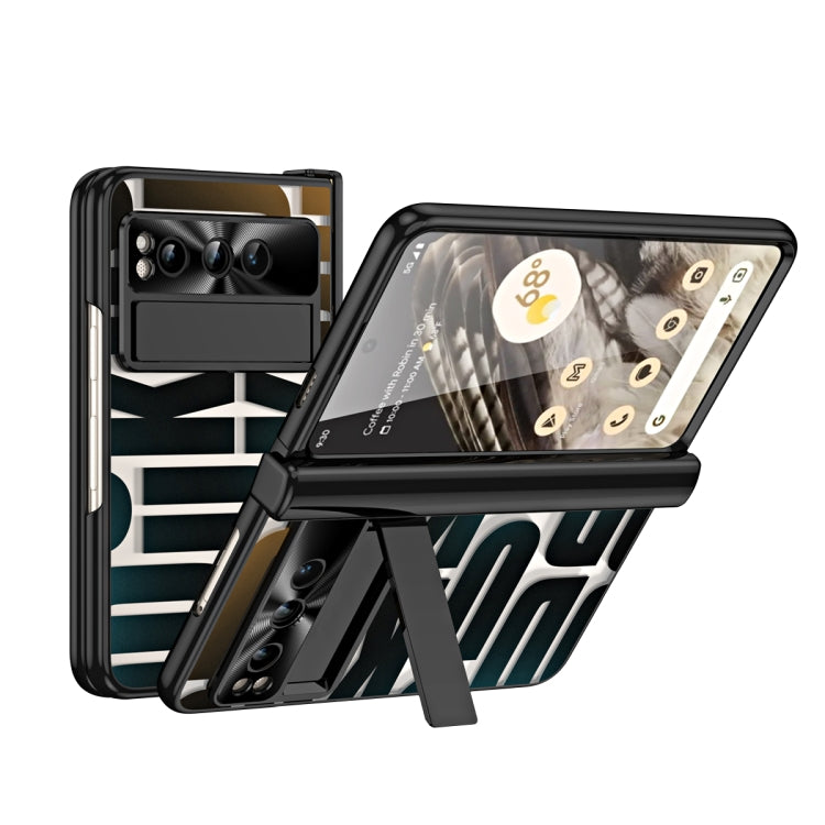 For Google Pixel Fold Integrated Electroplating Folding Phone Case with Pen Slot & Hinge(Black) - Google Cases by PMC TechLife | Online Shopping South Africa | PMC TechLife | Buy Now Pay Later Mobicred