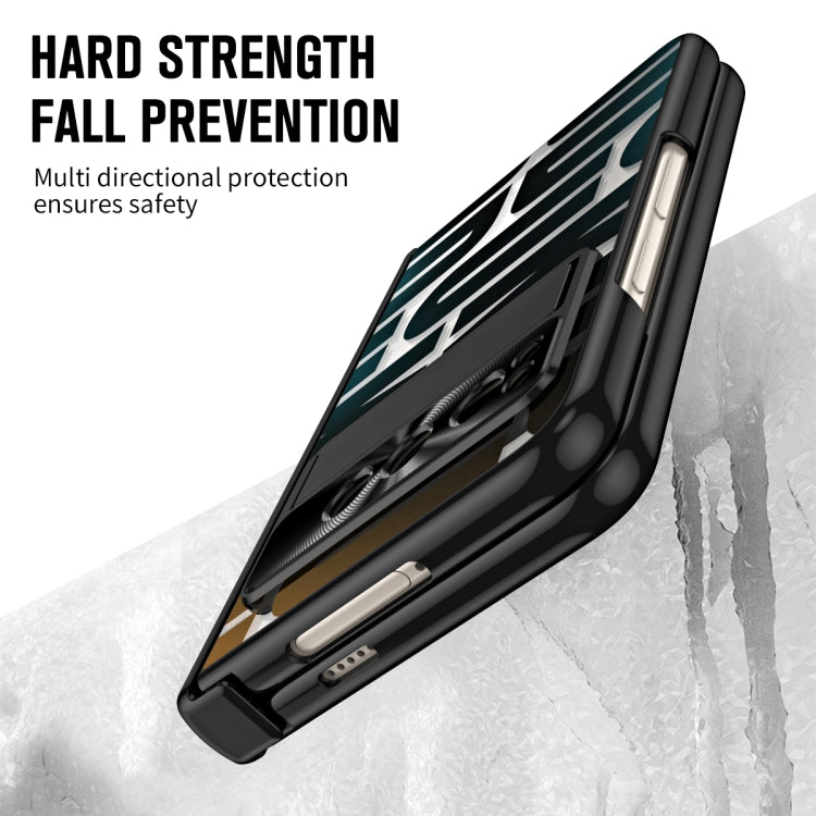 For Google Pixel Fold Integrated Electroplating Folding Phone Case with Pen Slot & Hinge(Black) - Google Cases by PMC TechLife | Online Shopping South Africa | PMC TechLife | Buy Now Pay Later Mobicred