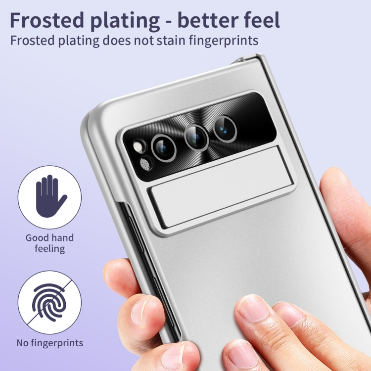 For Google Pixel Fold Integrated Electroplating Folding All-inclusive Phone Case with Hinge(Silver) - Google Cases by PMC TechLife | Online Shopping South Africa | PMC TechLife | Buy Now Pay Later Mobicred