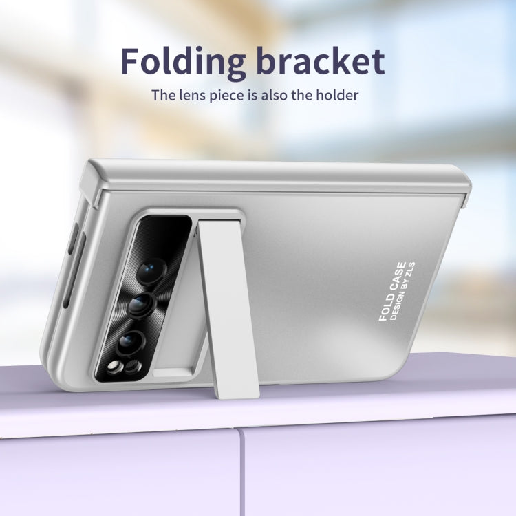For Google Pixel Fold Integrated Electroplating Folding All-inclusive Phone Case with Hinge(Silver) - Google Cases by PMC TechLife | Online Shopping South Africa | PMC TechLife | Buy Now Pay Later Mobicred
