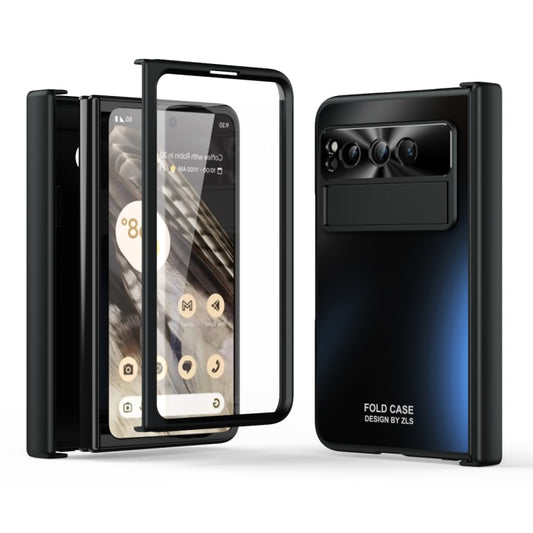 For Google Pixel Fold Integrated Electroplating Folding All-inclusive Phone Case with Hinge(Black) - Google Cases by PMC Jewellery | Online Shopping South Africa | PMC Jewellery | Buy Now Pay Later Mobicred