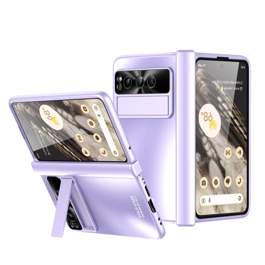 For Google Pixel Fold Integrated Electroplating Folding All-inclusive Phone Case with Pen Slot & Hinge(Purple) - Google Cases by PMC Jewellery | Online Shopping South Africa | PMC Jewellery | Buy Now Pay Later Mobicred