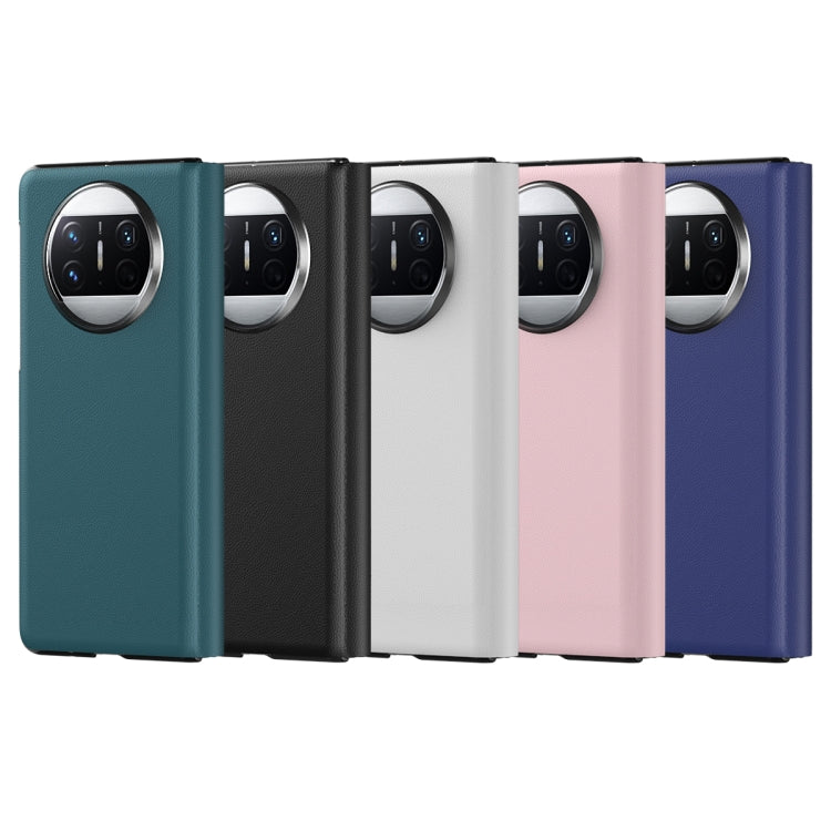 For Huawei Mate X3 Litchi Pattern Foldable Side Window View Protective Phone Case(Black) - Huawei Cases by PMC TechLife | Online Shopping South Africa | PMC TechLife | Buy Now Pay Later Mobicred