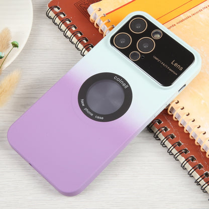 For iPhone 14 Plus Gradient Silicone Shockproof Magsafe Phone Case with Lens Film(White Purple) - iPhone 14 Plus Cases by PMC Jewellery | Online Shopping South Africa | PMC Jewellery