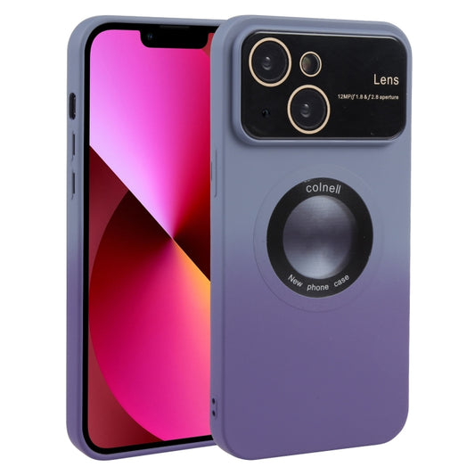 For iPhone 13 Gradient Silicone Shockproof Magsafe Phone Case with Lens Film(Grey Purple) - iPhone 13 Cases by PMC Jewellery | Online Shopping South Africa | PMC Jewellery