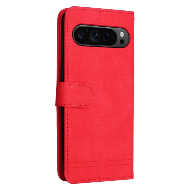 For Google Pixel 9 Pro Skin Feel Life Tree Metal Button Leather Phone Case(Red) - Google Cases by PMC Jewellery | Online Shopping South Africa | PMC Jewellery | Buy Now Pay Later Mobicred