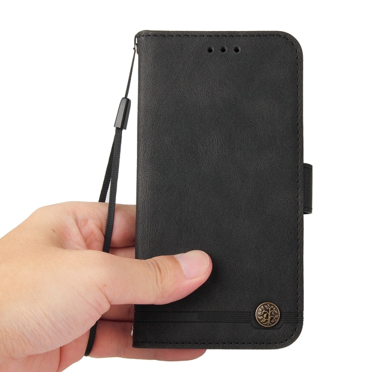 For Google Pixel 9 Skin Feel Life Tree Metal Button Leather Phone Case(Black) - Google Cases by PMC TechLife | Online Shopping South Africa | PMC TechLife | Buy Now Pay Later Mobicred