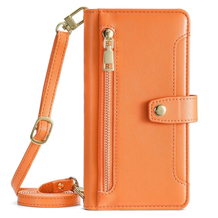 For Infinix Zero 40 4G Sheep Texture Cross-body Zipper Wallet Leather Phone Case(Orange) - Infinix Cases by PMC TechLife | Online Shopping South Africa | PMC TechLife | Buy Now Pay Later Mobicred