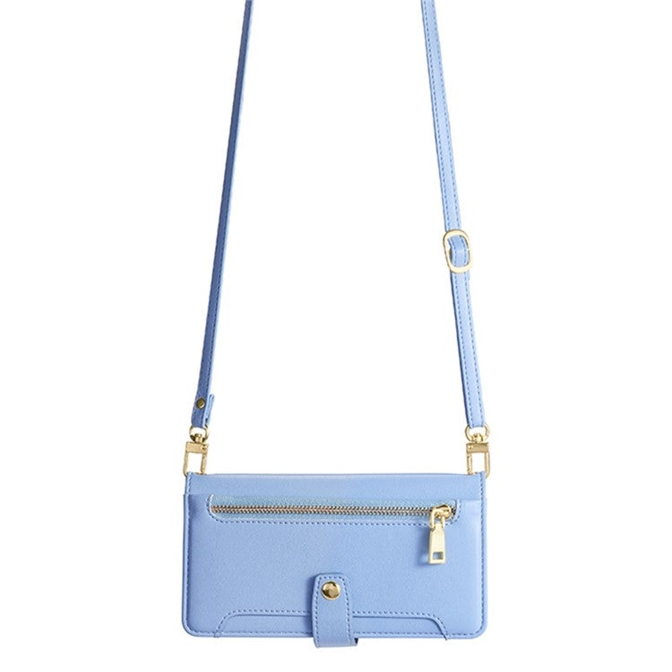 For Tecno Camon 30 Sheep Texture Cross-body Zipper Wallet Leather Phone Case(Blue) - Tecno Cases by PMC TechLife | Online Shopping South Africa | PMC TechLife | Buy Now Pay Later Mobicred