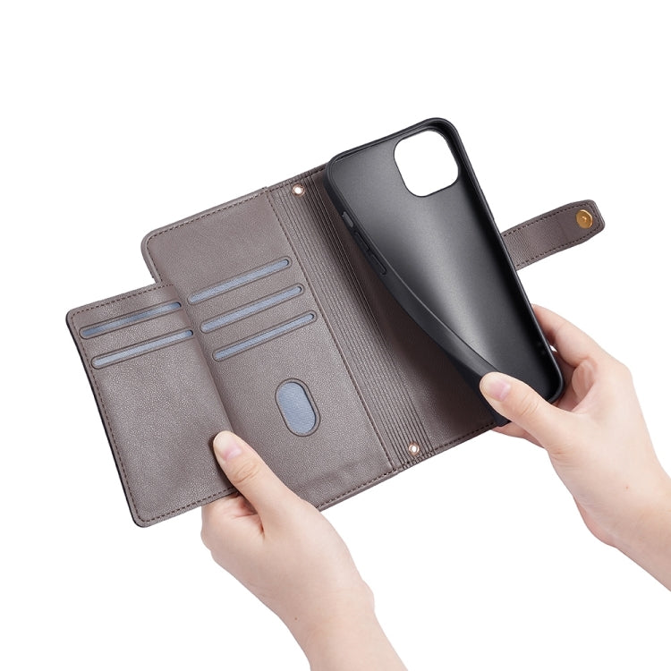 For Sharp Aquos sense8 Sheep Texture Cross-body Zipper Wallet Leather Phone Case(Grey) - More Brand by PMC TechLife | Online Shopping South Africa | PMC TechLife | Buy Now Pay Later Mobicred