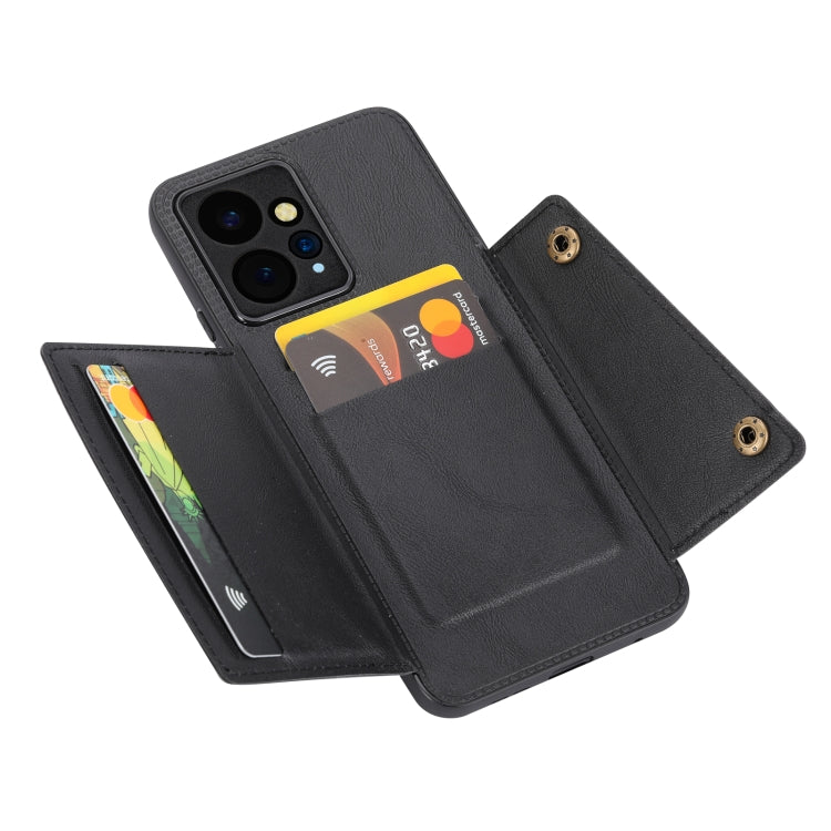 For Xiaomi Redmi Note 12 4G Global Double Buckle Card Slots Magnetic Phone Case(Black) - Xiaomi Cases by PMC Jewellery | Online Shopping South Africa | PMC Jewellery | Buy Now Pay Later Mobicred