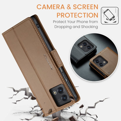 For Motorola Moto G Stylus 5G 2023 CaseMe 023 Butterfly Buckle Litchi Texture RFID Anti-theft Leather Phone Case(Brown) - Motorola Cases by CaseMe | Online Shopping South Africa | PMC Jewellery | Buy Now Pay Later Mobicred