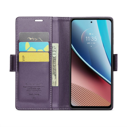 For Motorola Moto G Stylus 5G 2023 CaseMe 023 Butterfly Buckle Litchi Texture RFID Anti-theft Leather Phone Case(Pearly Purple) - Motorola Cases by CaseMe | Online Shopping South Africa | PMC Jewellery | Buy Now Pay Later Mobicred