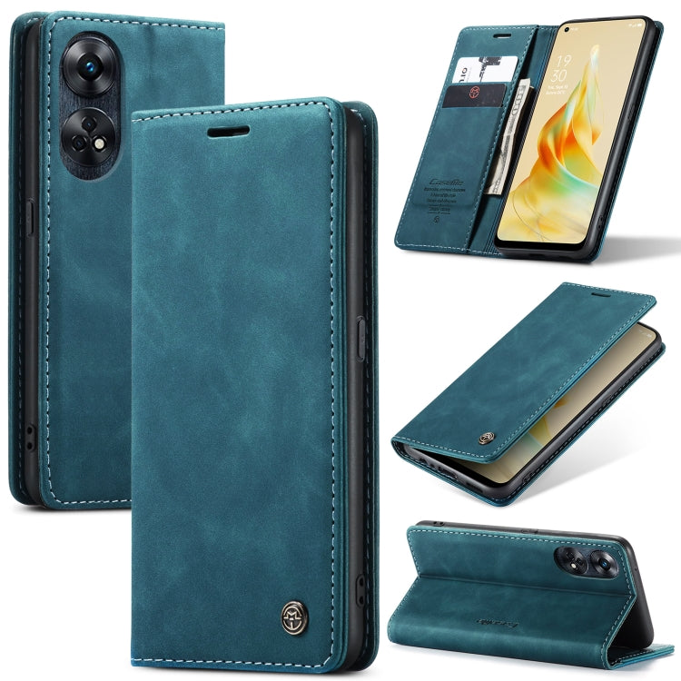 For OPPO Reno8 T 4G CaseMe 013 Multifunctional Horizontal Flip Leather Phone Case(Blue) - OPPO Cases by CaseMe | Online Shopping South Africa | PMC Jewellery | Buy Now Pay Later Mobicred