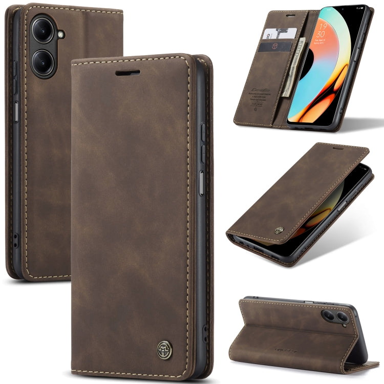 For Realme 10 Pro 5G CaseMe 013 Multifunctional Horizontal Flip Leather Phone Case(Coffee) - Realme Cases by CaseMe | Online Shopping South Africa | PMC Jewellery | Buy Now Pay Later Mobicred