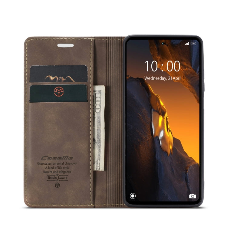 For Xiaomi Poco F5 5G/Redmi Note 12 Turbo 5G CaseMe 013 Multifunctional Horizontal Flip Leather Phone Case(Coffee) - Xiaomi Cases by CaseMe | Online Shopping South Africa | PMC Jewellery | Buy Now Pay Later Mobicred