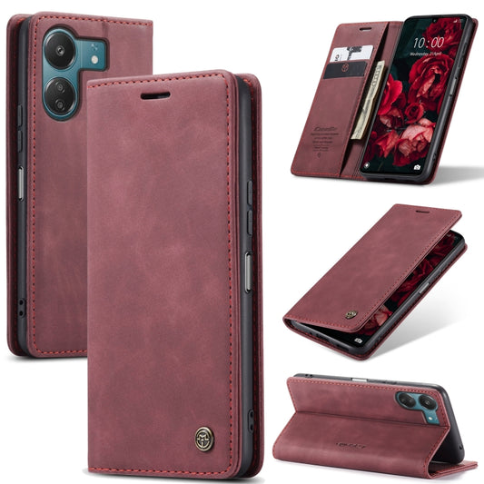 For Xiaomi Redmi 13C 4G Global / 13C 5G CaseMe 013 Multifunctional Horizontal Flip Leather Phone Case(Wine Red) - Xiaomi Cases by CaseMe | Online Shopping South Africa | PMC Jewellery | Buy Now Pay Later Mobicred