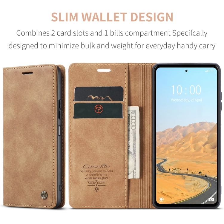 For Xiaomi Redmi 12 4G / 12 5G／Note 12R CaseMe 013 Multifunctional Horizontal Flip Leather Phone Case(Brown) - Xiaomi Cases by CaseMe | Online Shopping South Africa | PMC Jewellery | Buy Now Pay Later Mobicred