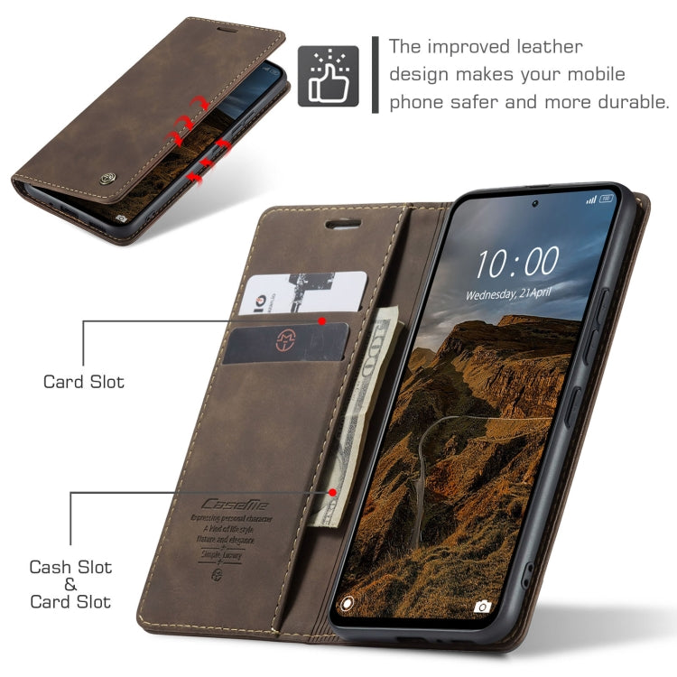 For Xiaomi Redmi Note 13 Pro 4G CaseMe 013 Multifunctional Horizontal Flip Leather Phone Case(Coffee) - Xiaomi Cases by CaseMe | Online Shopping South Africa | PMC Jewellery | Buy Now Pay Later Mobicred