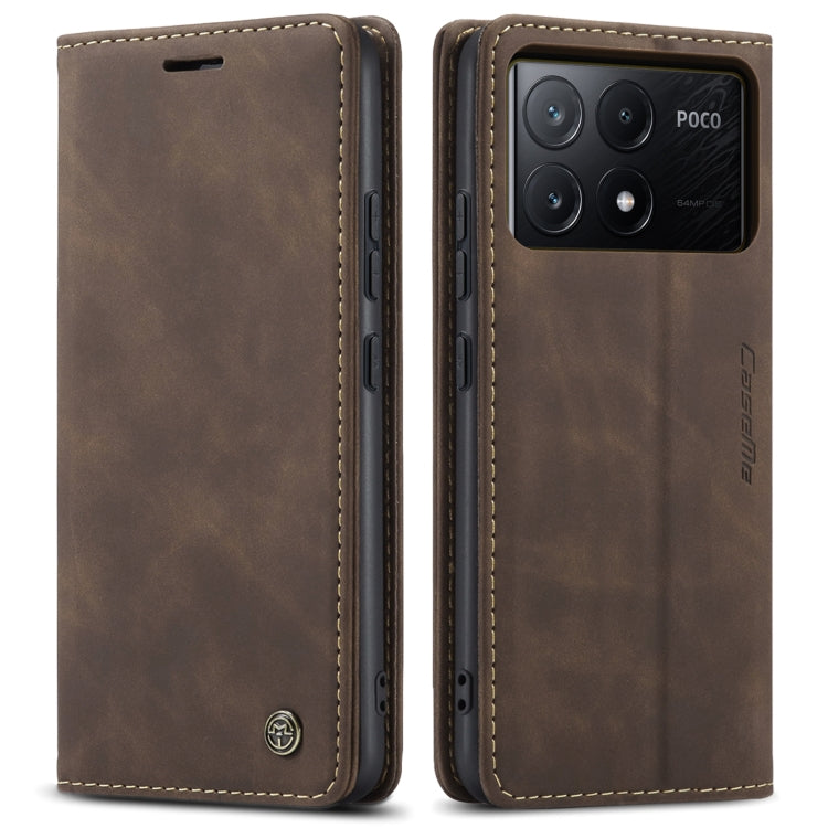 For Xiaomi Poco X6 Pro CaseMe 013 Multifunctional Horizontal Flip Leather Phone Case(Coffee) - Xiaomi Cases by CaseMe | Online Shopping South Africa | PMC Jewellery | Buy Now Pay Later Mobicred