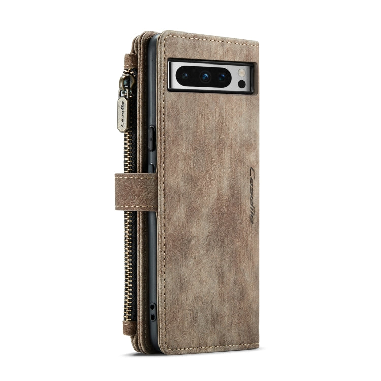 For Google Pixel 8 Pro CaseMe C30 Multifunctional Leather Phone Case(Brown) - Google Cases by CaseMe | Online Shopping South Africa | PMC Jewellery | Buy Now Pay Later Mobicred