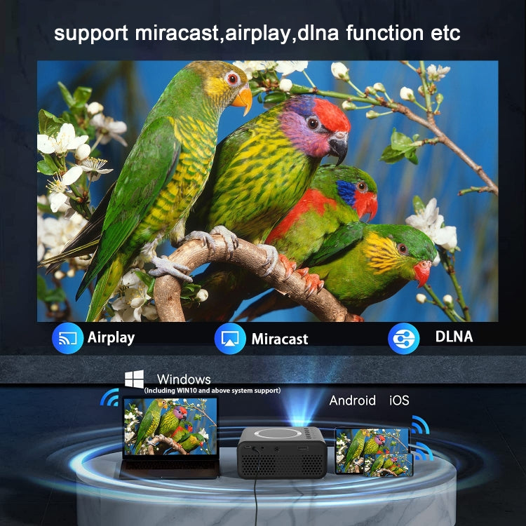 T300S 320x240 24ANSI Lumens Mini LCD Projector Supports Wired & Wireless Same Screen, Specification:AU Plug(Black) - Mini Projector by PMC TechLife | Online Shopping South Africa | PMC TechLife | Buy Now Pay Later Mobicred