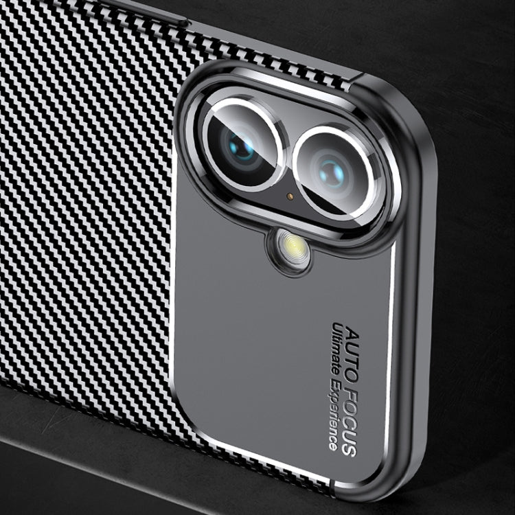 For iPhone 16 Carbon Fiber Texture Shockproof TPU Phone Case(Black) - iPhone 16 Cases by PMC TechLife | Online Shopping South Africa | PMC TechLife | Buy Now Pay Later Mobicred